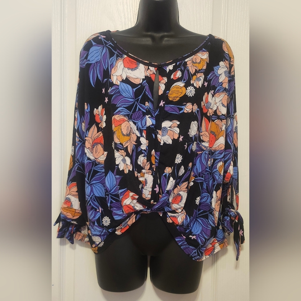Free People Multicolor Floral Blouse Size Small EUC
